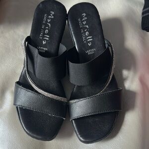 Ariella Black Minimalist Sandals
